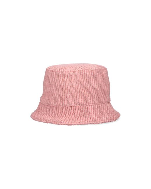 Marni Pink Raffia Bucket Hat