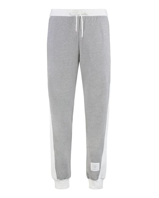 Thom Browne Gray Tricolor Cotton Track Pants for men