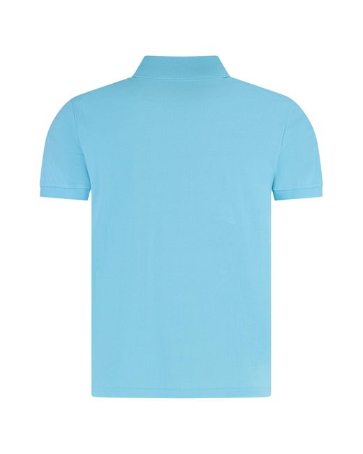 Ralph Lauren Blue Cotton-Piqué Polo Shirt for men