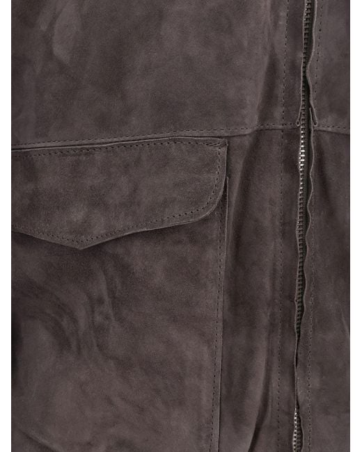 DFOUR® Gray Suede Jacket for men