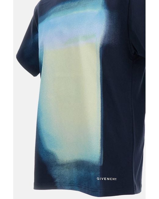 Givenchy Blue Cotton T-Shirt With Print for men