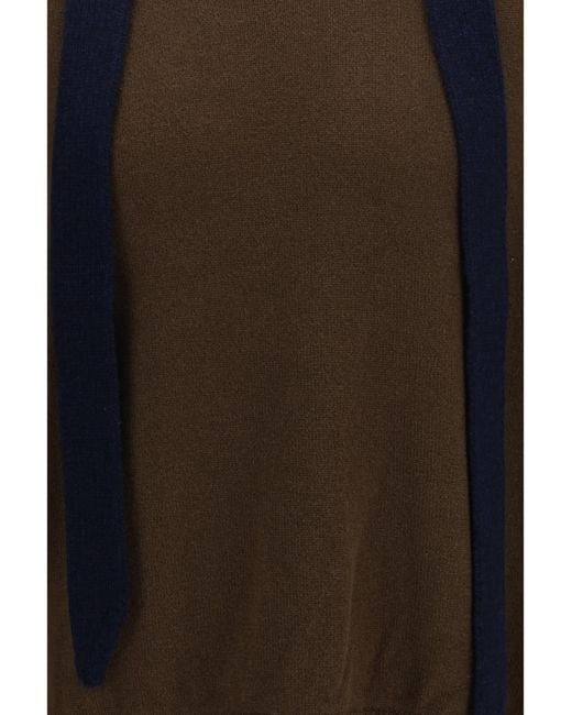 Sacai Brown Wool Knit Cardigan With Integrated Scarf Merino Ovis Aries for men