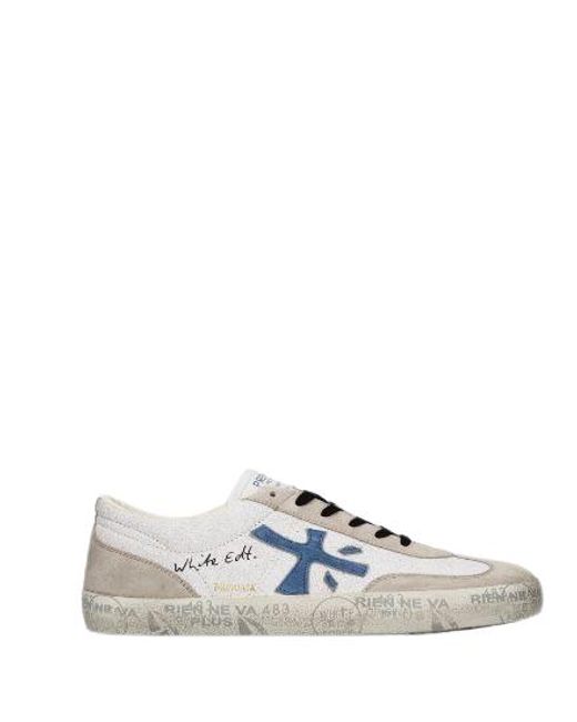 Premiata White Flat Shoes for men