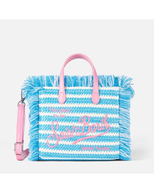 Mc2 Saint Barth Mini Vanity Straw Bag With Embroidery And Stripes in