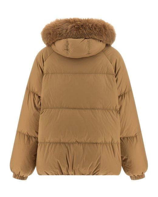 Salomon Brown Fur Insert Down Jacket