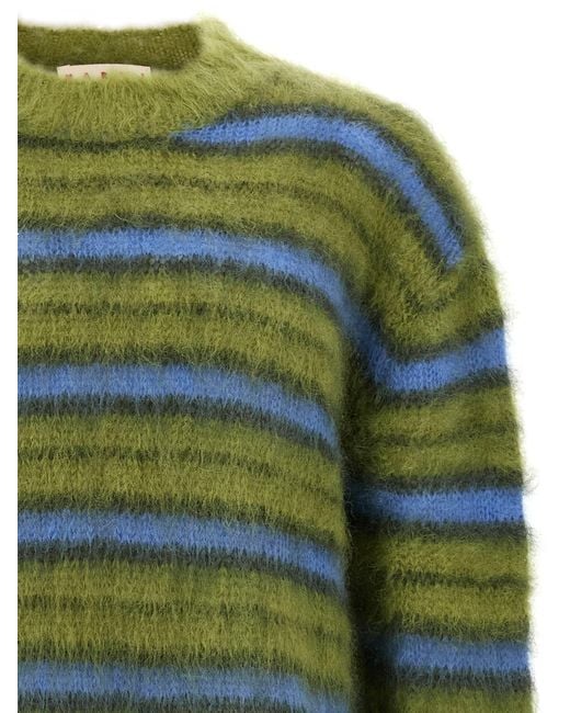 Marni Green Brushed Mohair Sweater for men