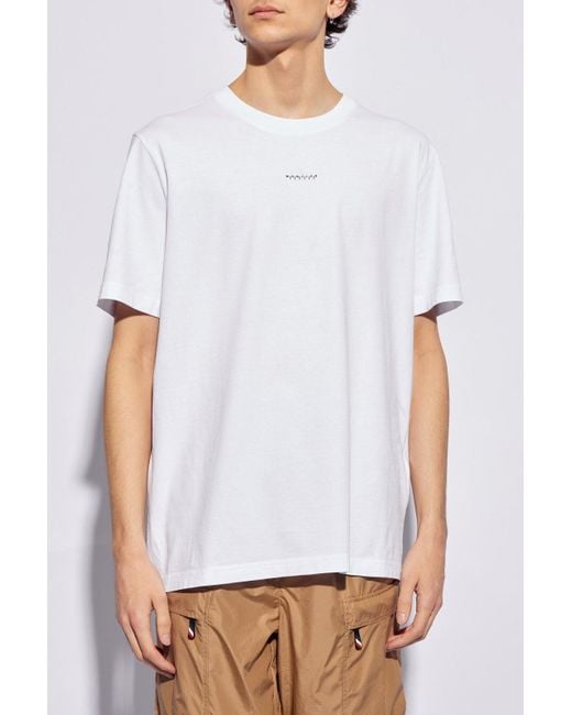 Moncler White T-shirt With Logo, for men