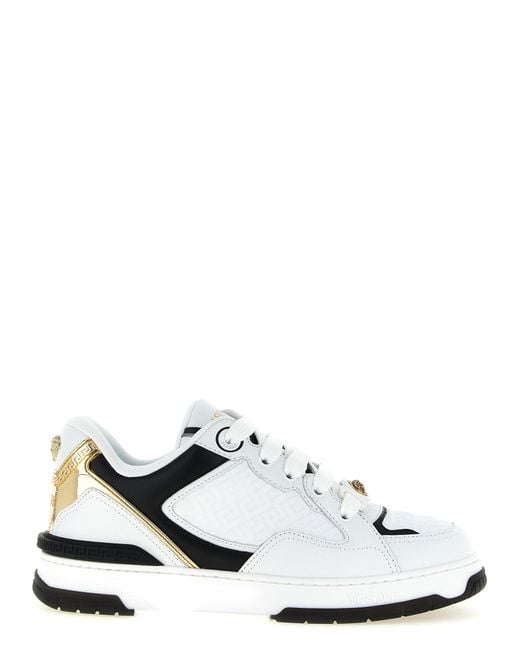 Versace White Leather Low Top Sneakers for men