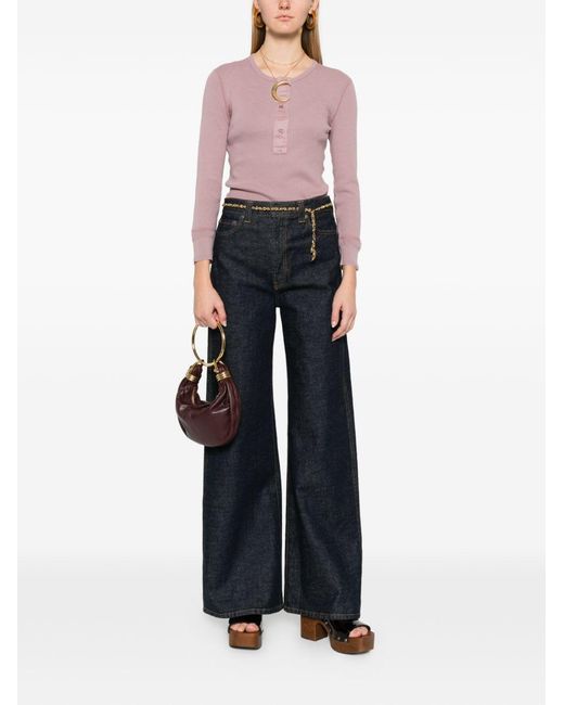 Chloé Pink Cotton Crewneck Sweater