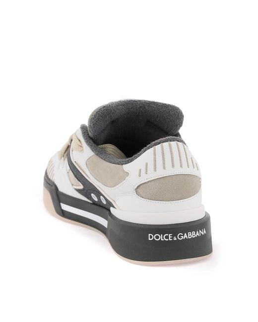 Dolce & Gabbana White New Roma Panelled Sneakers for men