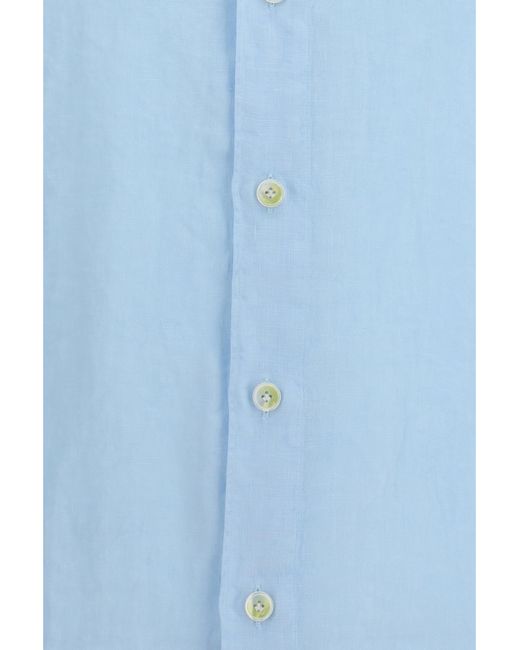Finamore 1925 Blue Tokyo Slim Fit Sports Shirt for men