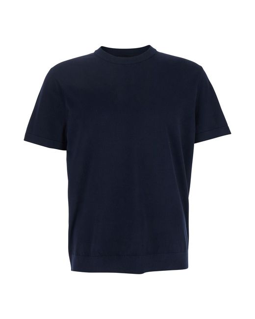 Theory Blue Solid T-Shirt for men