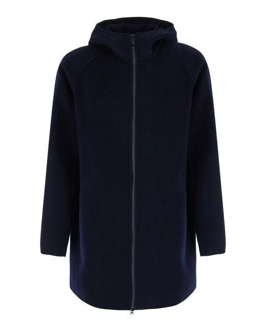 Aspesi Blue Super Doppel Jacket Wool Coat for men