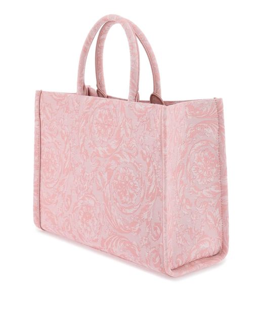 Versace Pink Large Athena Barocco Tote Bag
