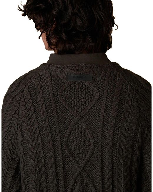Fear Of God Black Essentials Cable Knit Sweater Clothing Knitwear for men