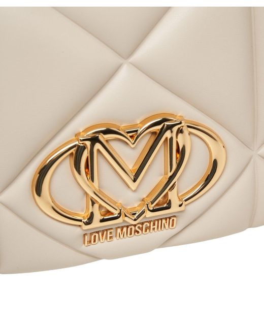 Love Moschino Natural Embossed Quilted Shoulder Bag