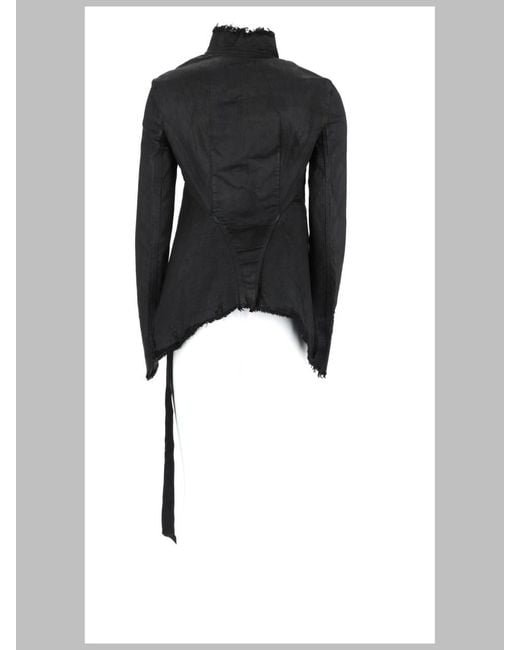 Rick Owens Black Jacket Naska Gary Cotton