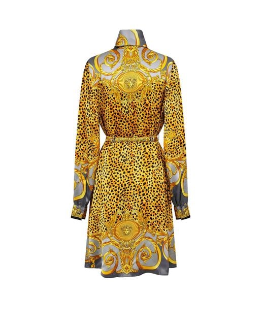 Versace Yellow Italian-Woven Mini Dress
