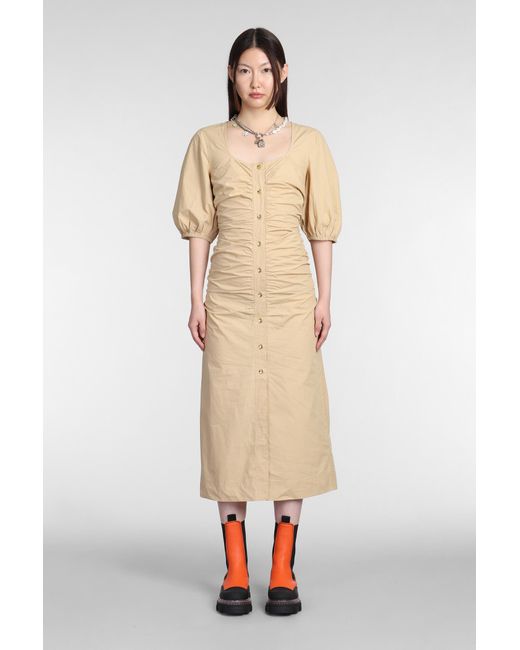 Ganni beige dress cheap