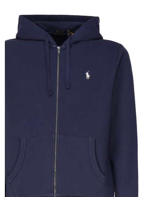 Polo Ralph Lauren Blue Sweatshirt With Polo-Pony Embroidery for men