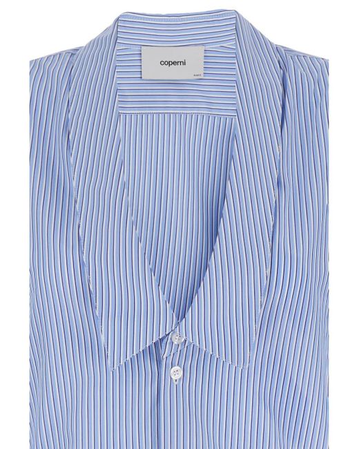 Coperni Blue And Light Shirt With Knotted Cuffs