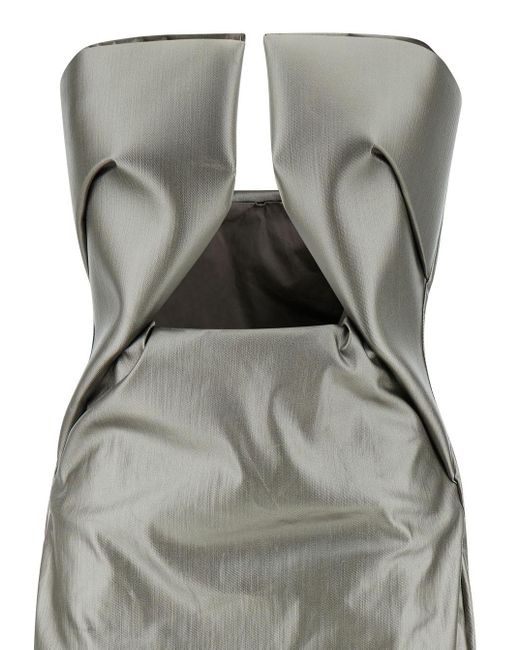 Rick Owens Metallic Prown Maxi Dress With Cut-Out Detail