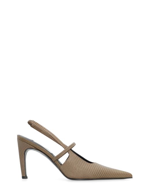 Totême Green Slingbacks Embossed Leather Calf Shoe