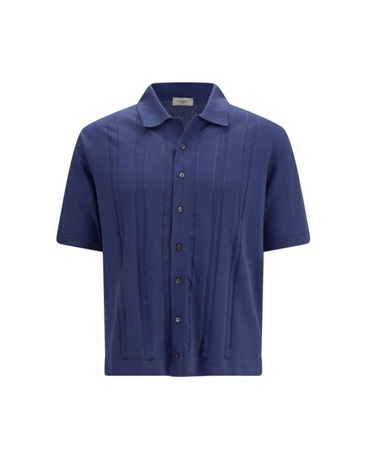 Piacenza Cashmere Blue Cotton Polo Shirts for men