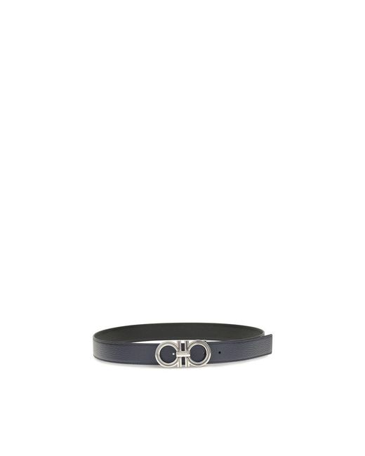 Ferragamo Blue Calf Leather Bos Taurus Regular Belt for men