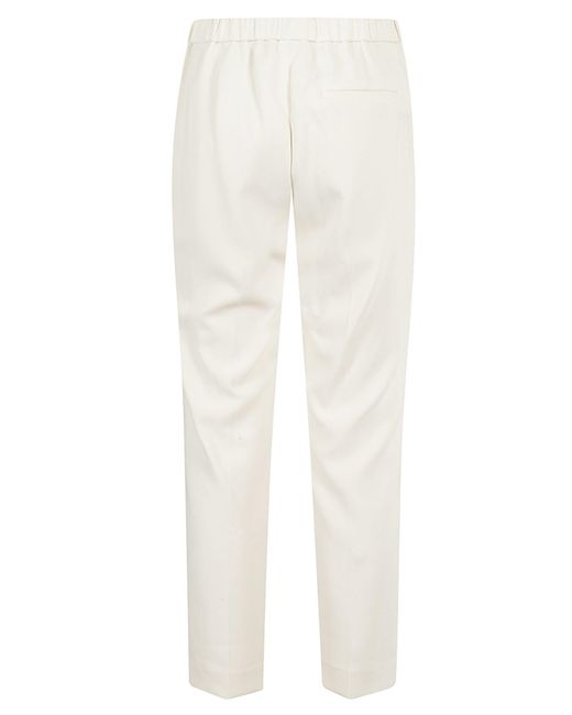 Theory White Treeca Pull-On Tailored Pants