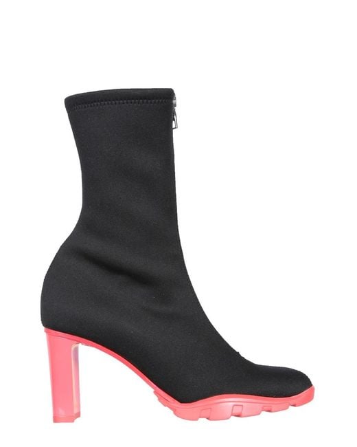 McQueen Black Slim Tread Boots Rubber