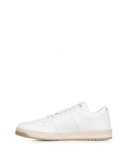 Prada Natural Downtown Leather Sneakers