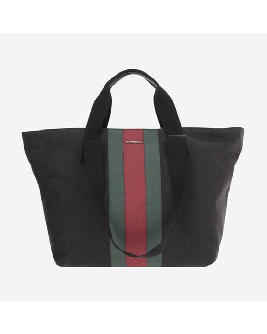 Gucci Black Shopping Bag Positano Canvas Cotton Shoulder for men