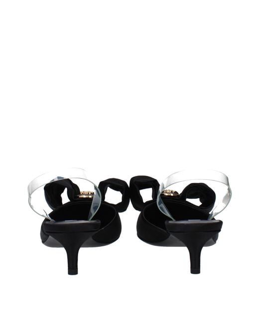 Versace Black Satin Flat Sandals
