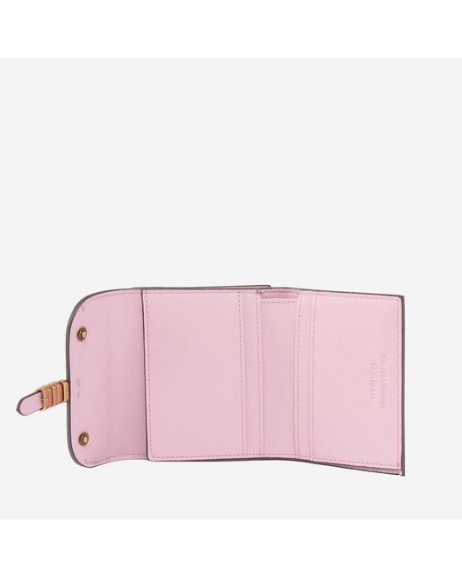 Pinko Pink Leather Wallet With Lettering & Purses
