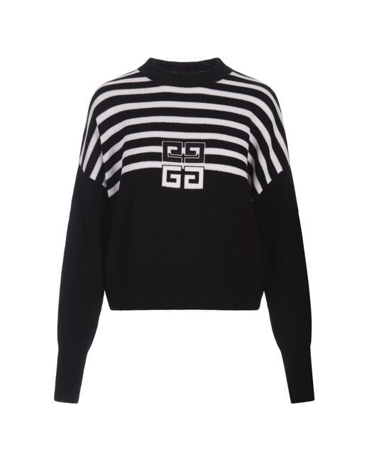 Givenchy Black 4G Short Striped Pullover