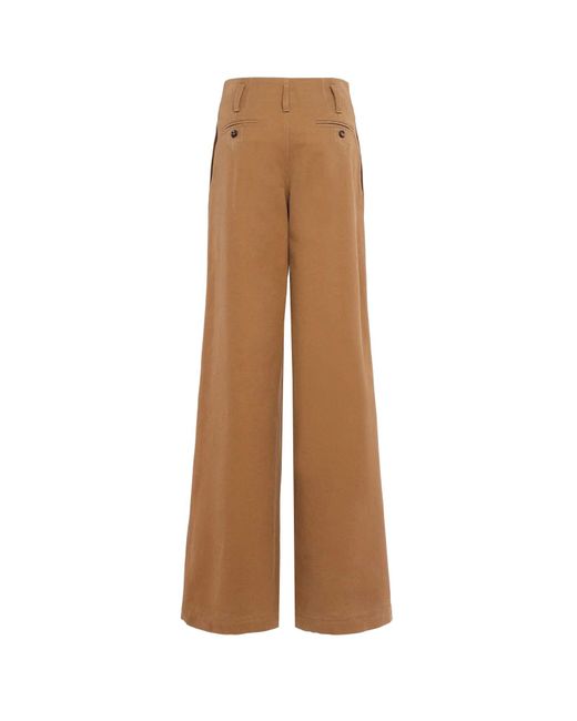 Chloé Natural Wide Leg Canvas Trousers