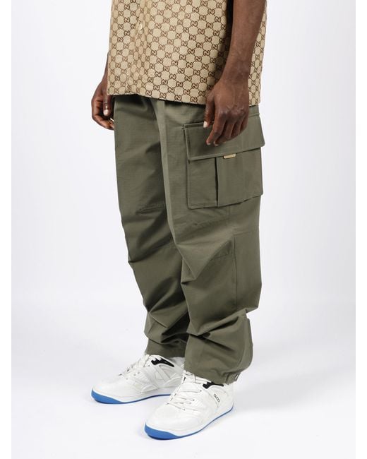 Gucci Green Cotton Cargo Trouser for men