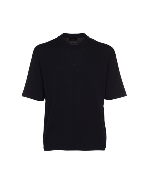 Roberto Collina Black Plain Regular T-Shirt for men