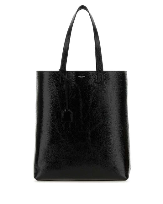 Saint Laurent Black Leather Bold Shopping Bag for men