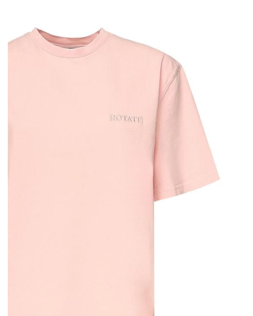 ROTATE BIRGER CHRISTENSEN Pink Oversized T-Shirt