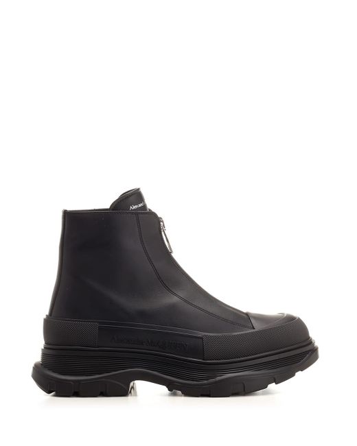 Alexander McQueen Black Tread Slick Ankle Boot for men
