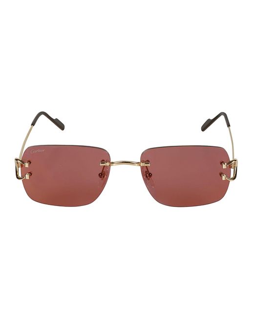 Cartier Pink Rectangular Sunglasses Sunglasses