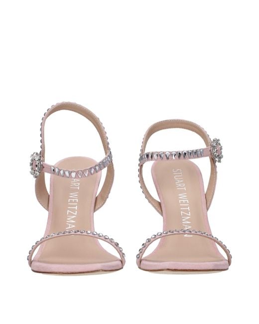 Stuart Weitzman Pink Leather Stiletto Heel Sandals