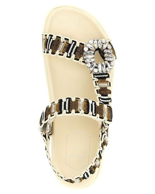 Roger Vivier White Polyester Flat Sandals