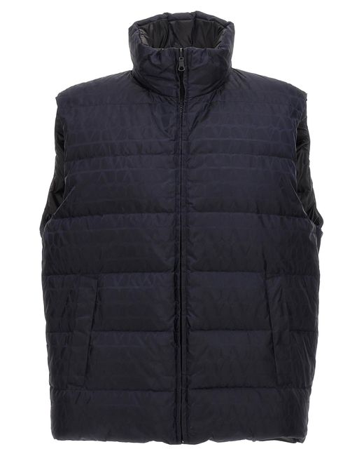 Valentino Garavani Blue Toile Iconographe Vest Polyamide Gilet for men