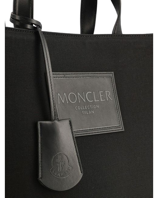 Moncler Black Logo Patch Tote Bag for men