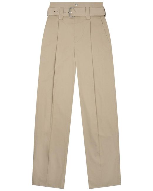 Bottega Veneta Natural Wide-Leg Trousers Cotton