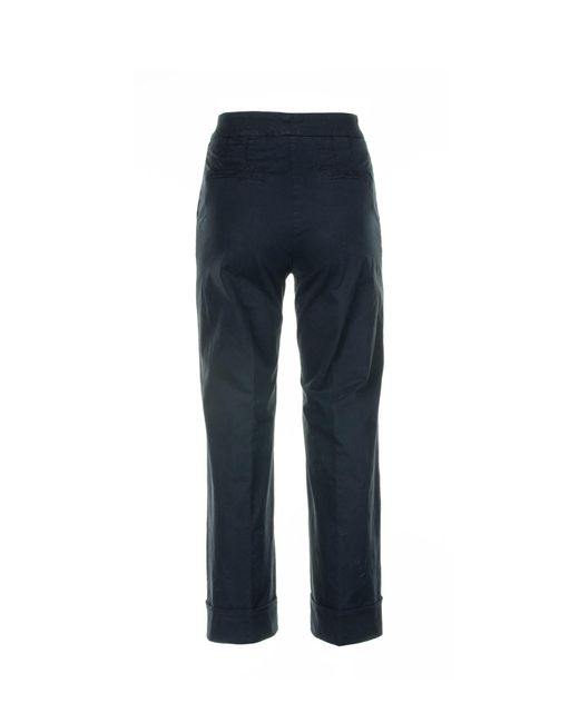 Via Masini 80 Blue Garment-Dyed Gabardine Trousers