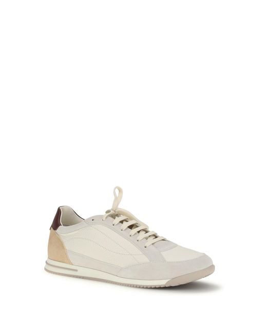 Brunello Cucinelli White Sneakers Calf Leather Butter- Trainers for men